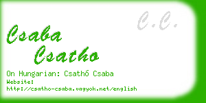 csaba csatho business card